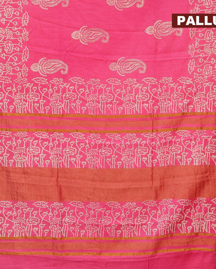 Bhagalpuri saree pink with paisley butta prints and zari woven border - {{ collection.title }} by Prashanti Sarees