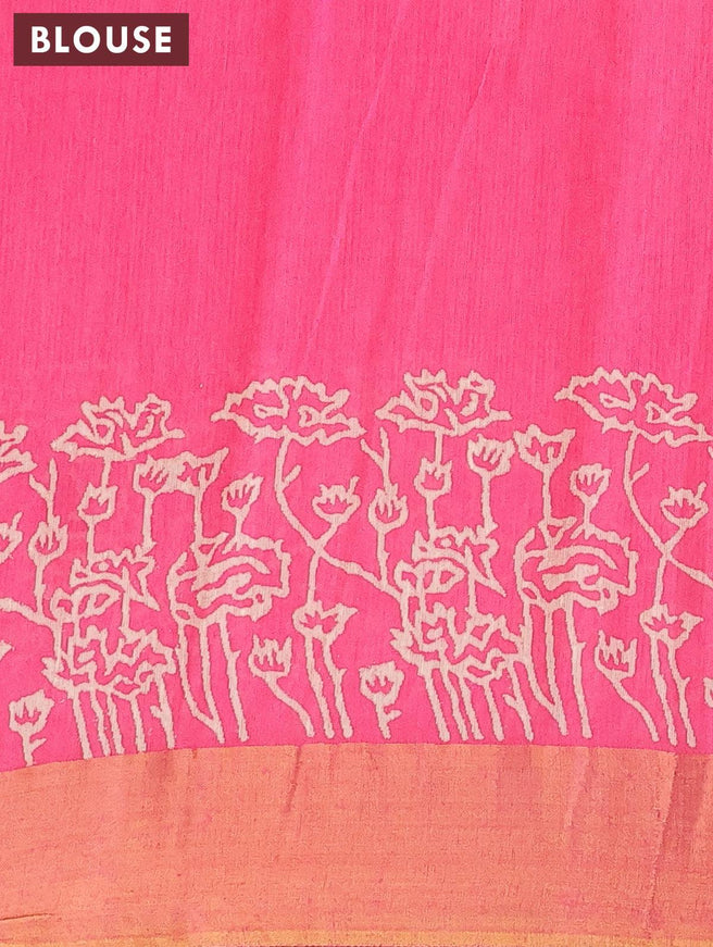 Bhagalpuri saree pink with paisley butta prints and zari woven border - {{ collection.title }} by Prashanti Sarees