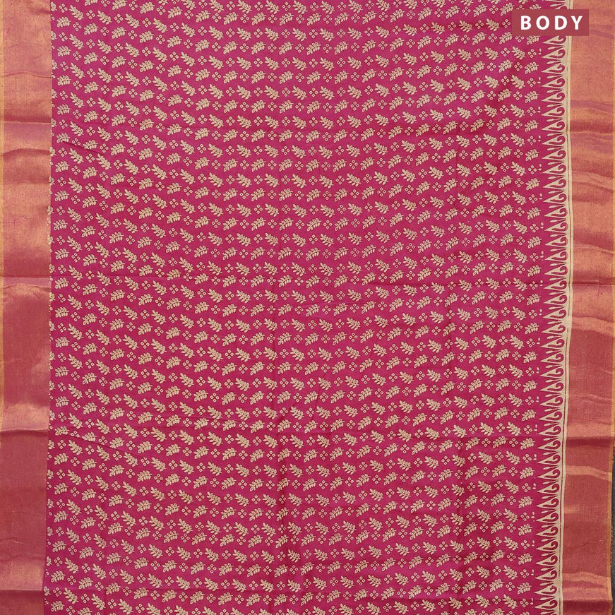 Bhagalpuri saree purple shade with allover prints and zari woven border - {{ collection.title }} by Prashanti Sarees