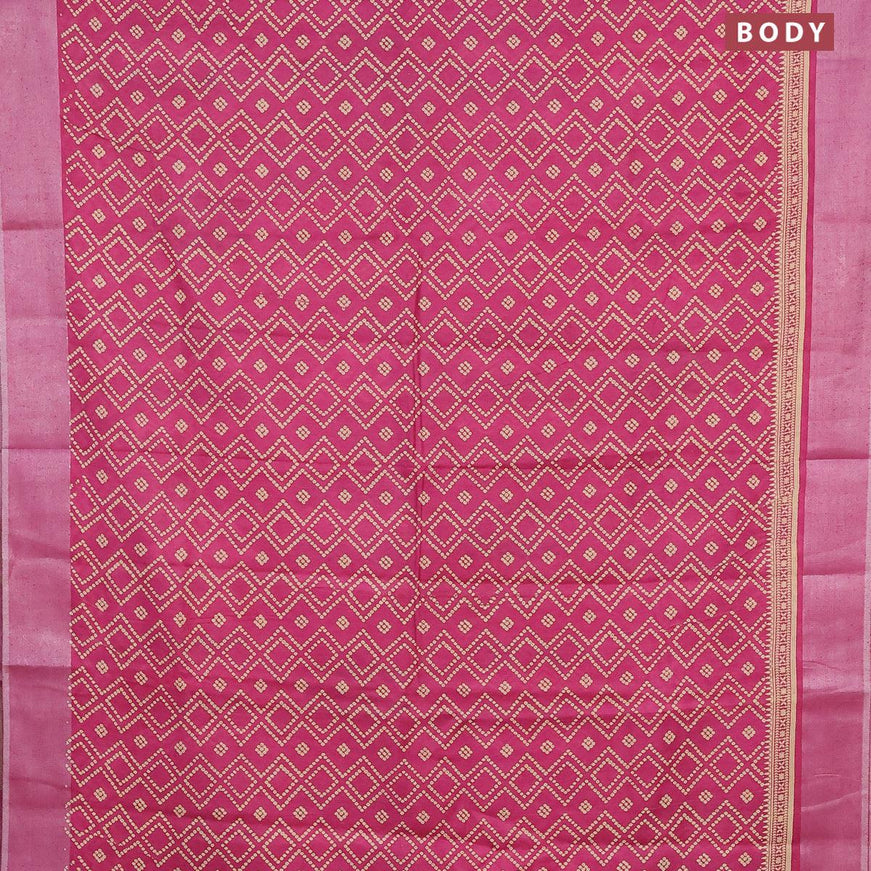 Bhagalpuri saree purple with allover bandhani prints and silver zari woven border - {{ collection.title }} by Prashanti Sarees