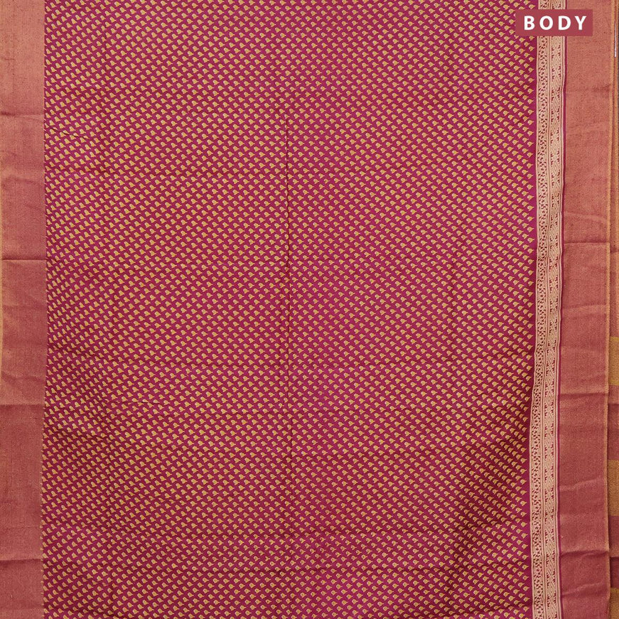 Bhagalpuri saree purple with allover floral butta prints and zari woven border - {{ collection.title }} by Prashanti Sarees