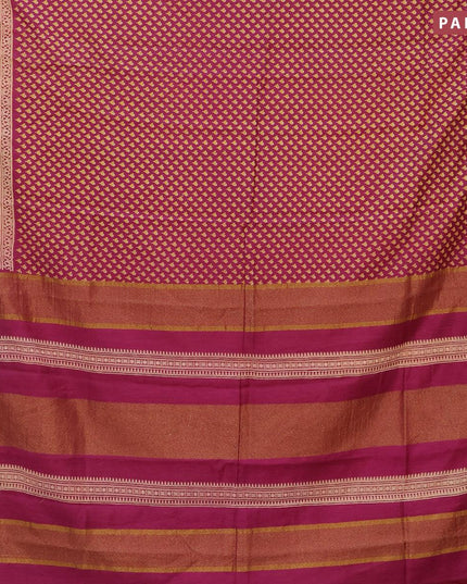 Bhagalpuri saree purple with allover floral butta prints and zari woven border - {{ collection.title }} by Prashanti Sarees