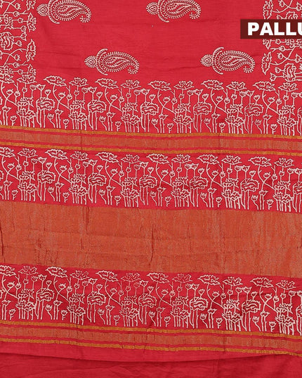 Bhagalpuri saree red with paisley butta prints and zari woven border - {{ collection.title }} by Prashanti Sarees