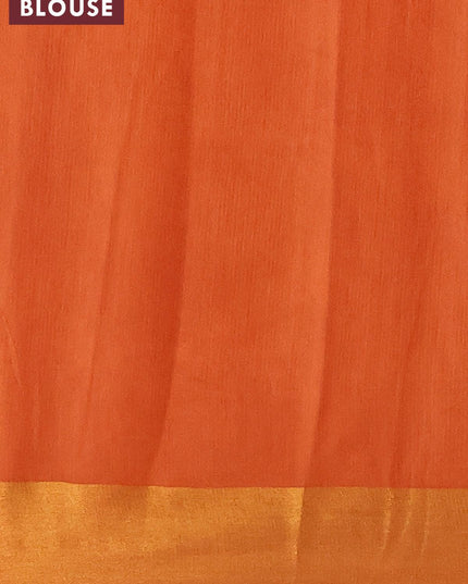 Bhagalpuri saree rustic orange with allover butta prints and zari woven border - {{ collection.title }} by Prashanti Sarees
