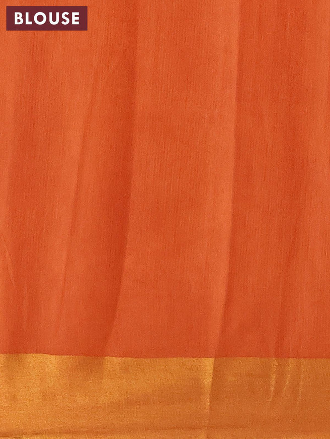Bhagalpuri saree rustic orange with allover butta prints and zari woven border - {{ collection.title }} by Prashanti Sarees