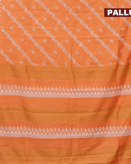 Bhagalpuri saree rustic orange with allover prints and zari woven border - {{ collection.title }} by Prashanti Sarees