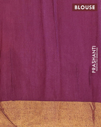 Bhagalpuri saree wine shade with allover bandhani prints and zari woven border - {{ collection.title }} by Prashanti Sarees