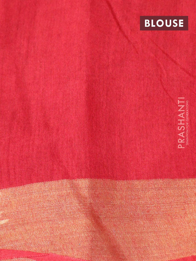 Bhagalpuri saree yellow and red with allover floral prints and floral prints & zari woven border - {{ collection.title }} by Prashanti Sarees