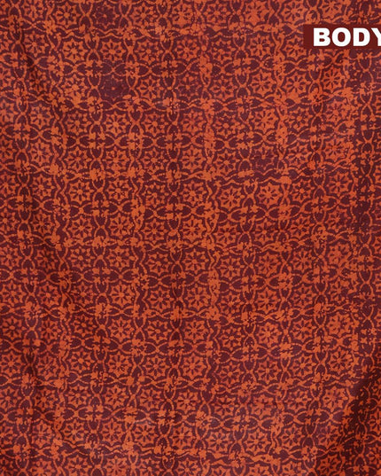 Binny silk saree brown shade with allover batik prints and zari woven border - {{ collection.title }} by Prashanti Sarees