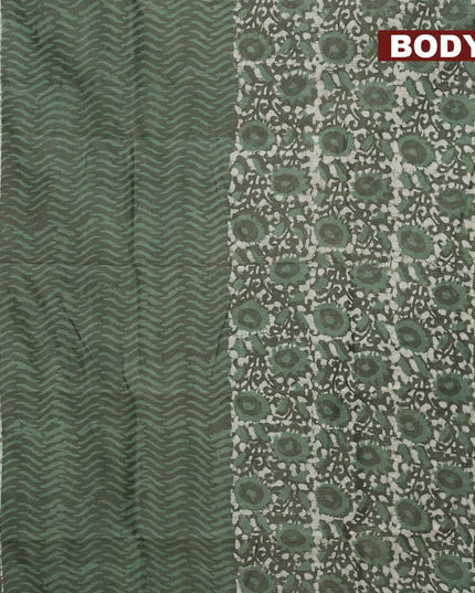 Chanderi bagru saree green shade with allover batik prints and maheshwari border - {{ collection.title }} by Prashanti Sarees