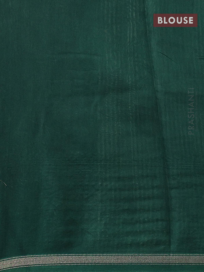 Chanderi silk cotton saree green with allover floral prints and embroidery work border - {{ collection.title }} by Prashanti Sarees