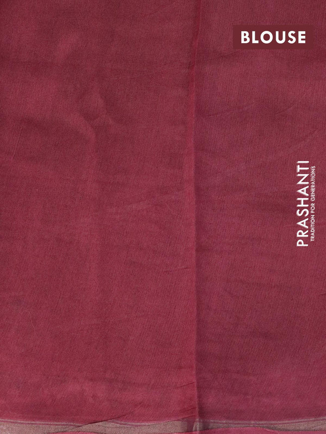 Chanderi silk cotton saree maroon with allover floral butta prints and embroidery work border - {{ collection.title }} by Prashanti Sarees
