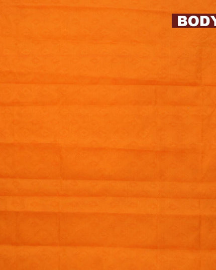 Coimbatore cotton saree orange and pink with allover self emboss and thread woven border - {{ collection.title }} by Prashanti Sarees