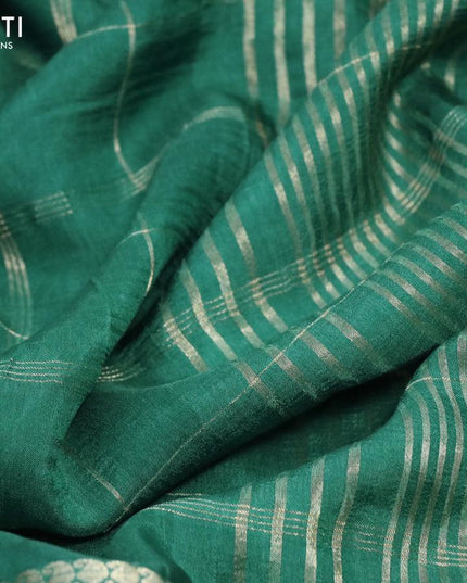 Dola silk saree green and deep jamun shade with allover zari checked pattern and rich zari woven border - {{ collection.title }} by Prashanti Sarees