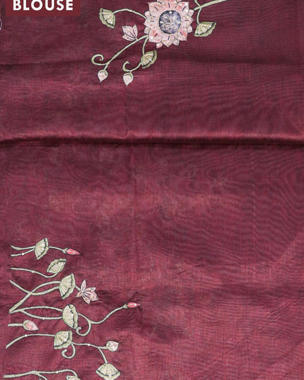 Dola silk saree green and deep maroon with allover zari woven stripes pattern and rich zari woven border - {{ collection.title }} by Prashanti Sarees
