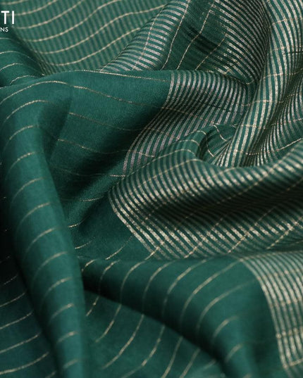 Dola silk saree green and maroon with allover zari woven stripes pattern and rich zari woven border - {{ collection.title }} by Prashanti Sarees