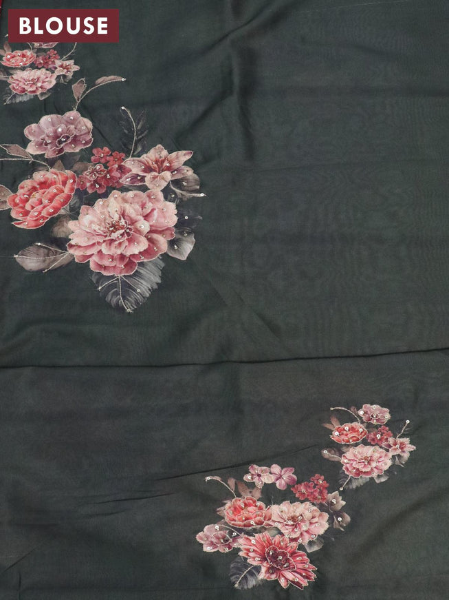 Dola silk saree maroon and dark green with allover zari woven stripes pattern and rich zari woven border - {{ collection.title }} by Prashanti Sarees