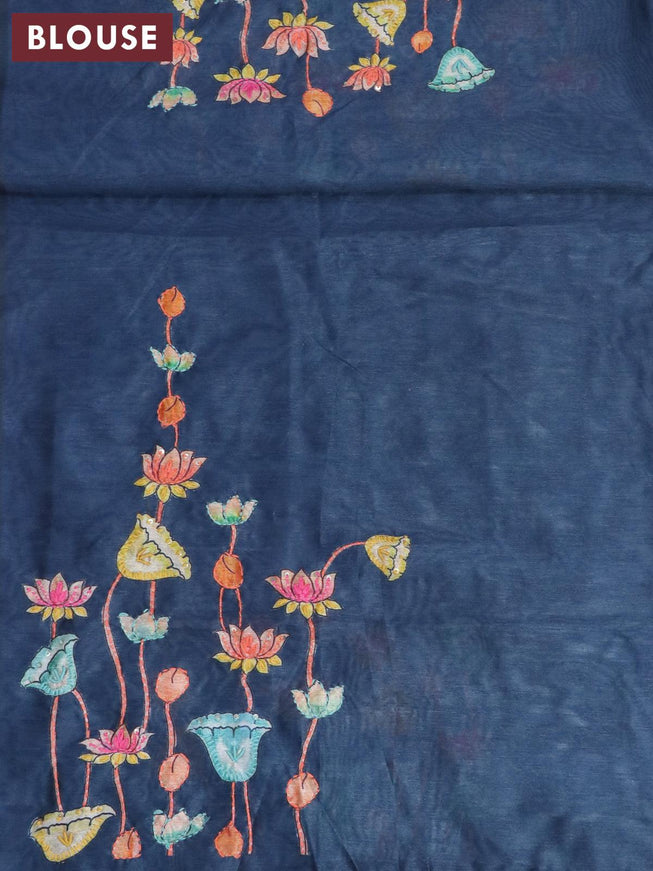 Dola silk saree pink and dark peacock blue with allover zari checked pattern and rich zari woven border - {{ collection.title }} by Prashanti Sarees