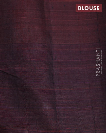 Dupion silk saree red and maroon with plain body and temple design border - {{ collection.title }} by Prashanti Sarees