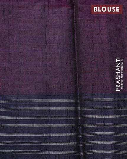 Dupion silk saree red and navy blue with plain body and temple design zari checked border - {{ collection.title }} by Prashanti Sarees