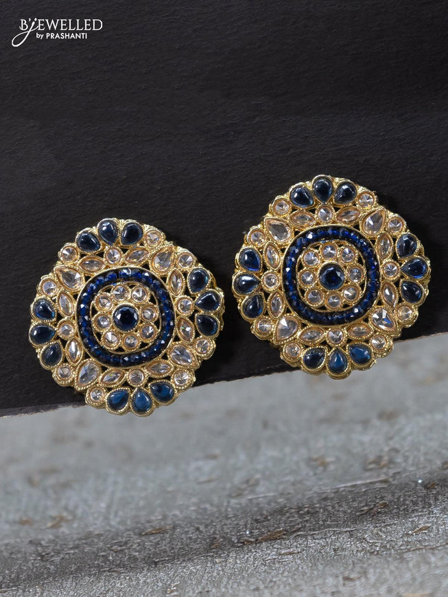 Fashion dangler earring sapphire and beads - {{ collection.title }} by Prashanti Sarees