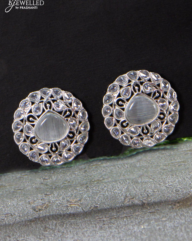 Fashion dangler earrings with cz and white stone - {{ collection.title }} by Prashanti Sarees