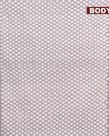 Ikat cotton saree grey with allover ikat butta weaves and ganga jamuna border - {{ collection.title }} by Prashanti Sarees