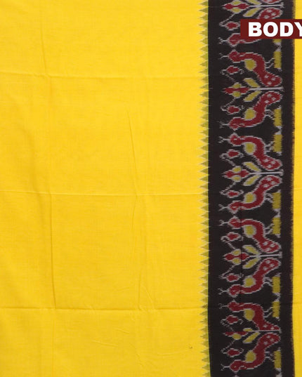 Ikat cotton saree yellow and red with plain body and ikat woven simple border - {{ collection.title }} by Prashanti Sarees