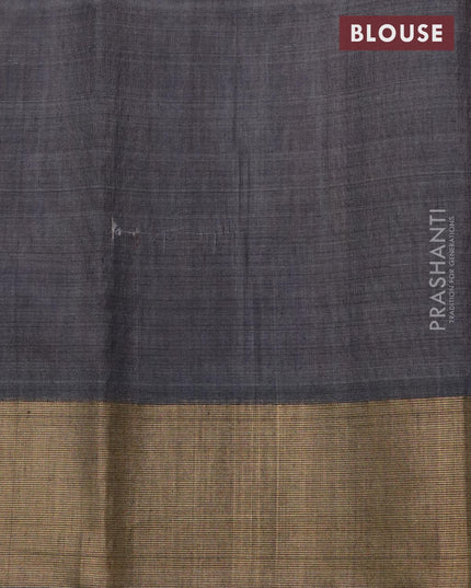 Ikat silk cotton saree maroon and grey with allover ikat weaves and zari woven border - {{ collection.title }} by Prashanti Sarees