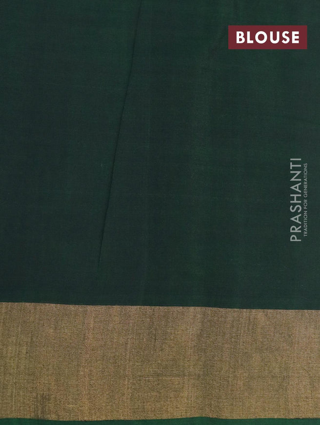 Ikat silk cotton saree sandal and green with allover ikat weaves & mirror work and zari woven border - {{ collection.title }} by Prashanti Sarees