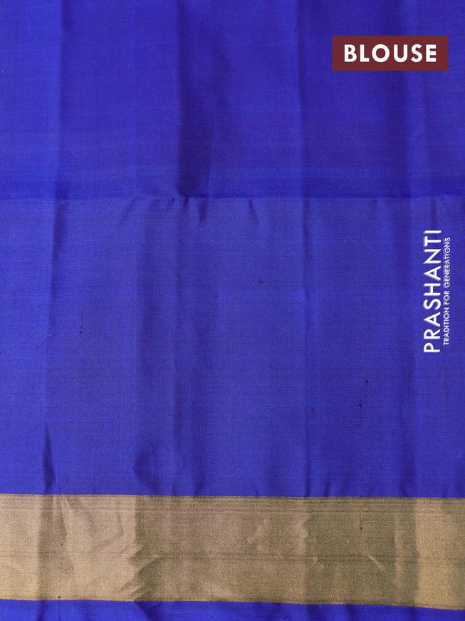 Ikat soft silk saree pink and blue with allover ikat butta weaves and zari woven border - {{ collection.title }} by Prashanti Sarees