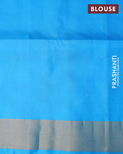 Ikat soft silk saree pink and blue with allover ikat buttas and zari woven border - {{ collection.title }} by Prashanti Sarees