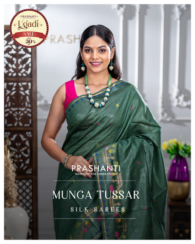 Munga Tussar Sarees