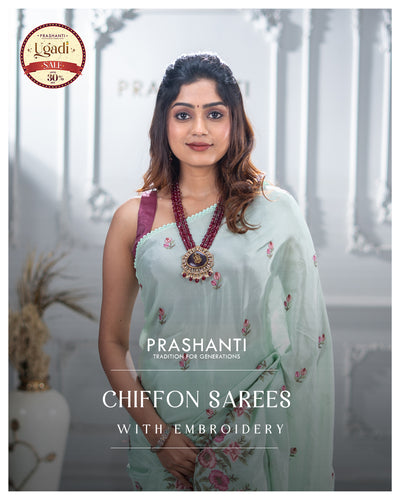 Embroidered Chiffon Sarees