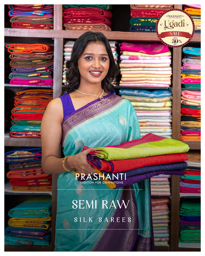 Semi Raw Silk Sarees