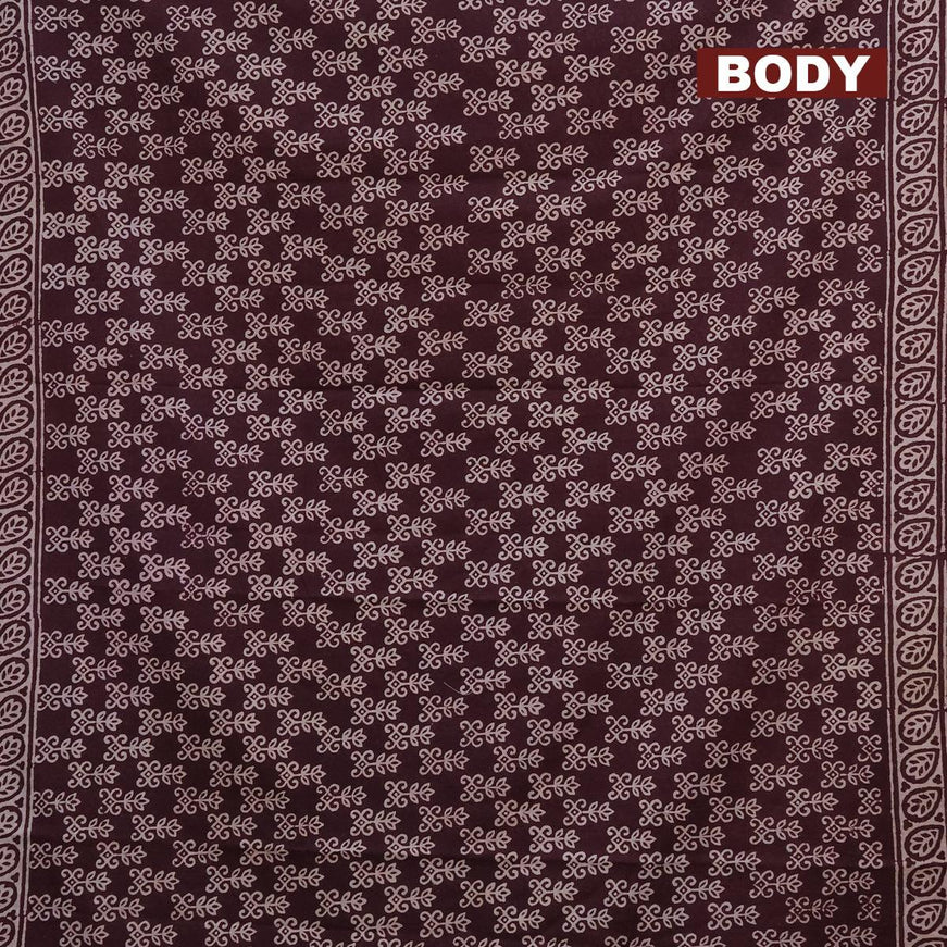 Jaipur cotton saree maroon with butta prints and printed border - {{ collection.title }} by Prashanti Sarees