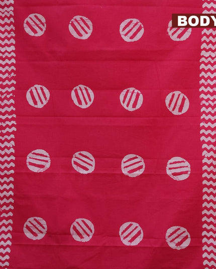 Jaipur cotton saree pink with batik butta prints and printed border - {{ collection.title }} by Prashanti Sarees