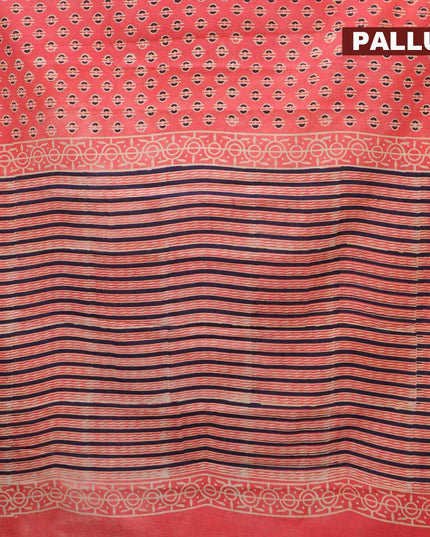 Jaipur cotton saree red shade with allover butta prints and printed border - {{ collection.title }} by Prashanti Sarees
