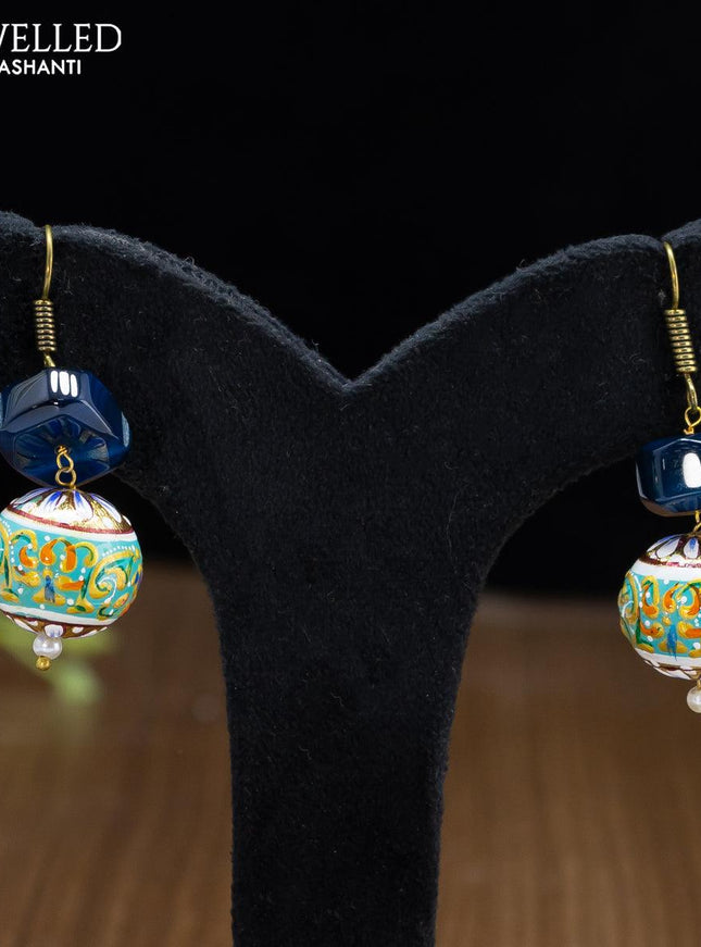 Jaipur crystal beaded light green necklace with minakari balls - {{ collection.title }} by Prashanti Sarees