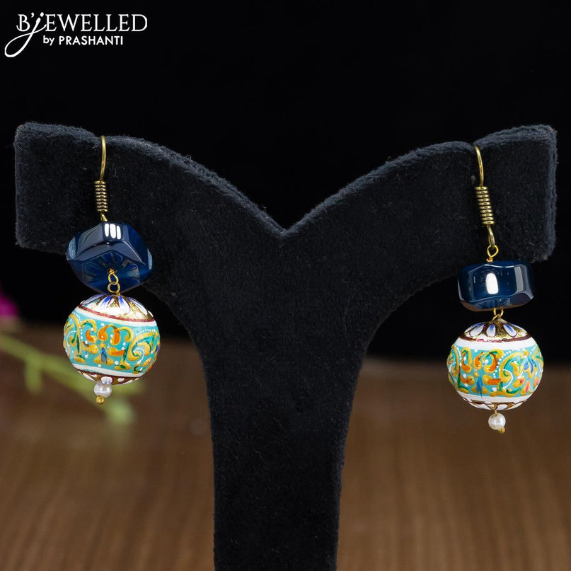 Jaipur crystal beaded light green necklace with minakari balls - {{ collection.title }} by Prashanti Sarees