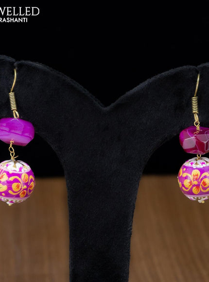 Jaipur crystal beaded pink haaram with pink minakari balls - {{ collection.title }} by Prashanti Sarees