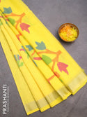 Jamdhani silk cotton saree yellow with thread woven buttas and zari woven border - {{ collection.title }} by Prashanti Sarees