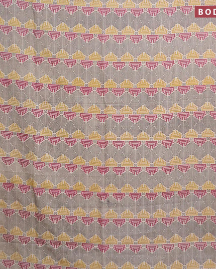 Kalamkari semi silk saree multi colour with allover geometric prints and printed border - {{ collection.title }} by Prashanti Sarees