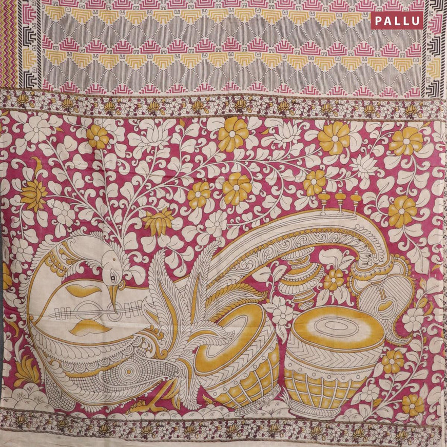 Kalamkari semi silk saree multi colour with allover geometric prints and printed border - {{ collection.title }} by Prashanti Sarees