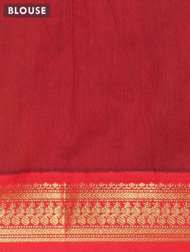 Kalyani cotton saree mustard yellow and red with zari woven buttas and zari woven border - {{ collection.title }} by Prashanti Sarees