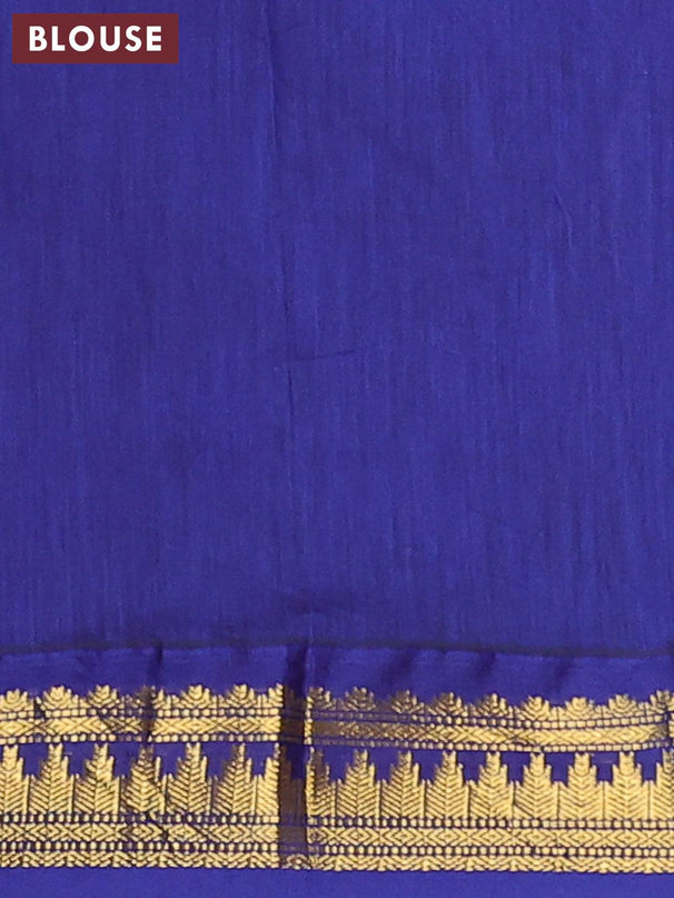 Kalyani cotton saree purple and blue with thread woven buttas and zari woven border - {{ collection.title }} by Prashanti Sarees
