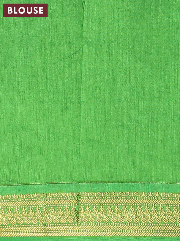 Kalyani cotton saree rustic orange and green with zari woven buttas and zari woven border - {{ collection.title }} by Prashanti Sarees