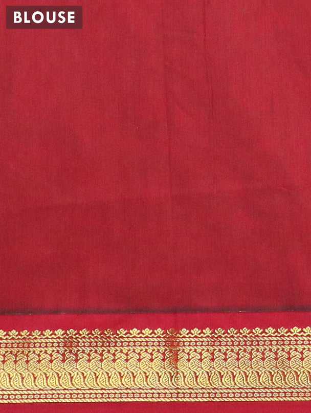 Kalyani cotton saree teal green shade and maroon with zari woven buttas and zari woven border - {{ collection.title }} by Prashanti Sarees