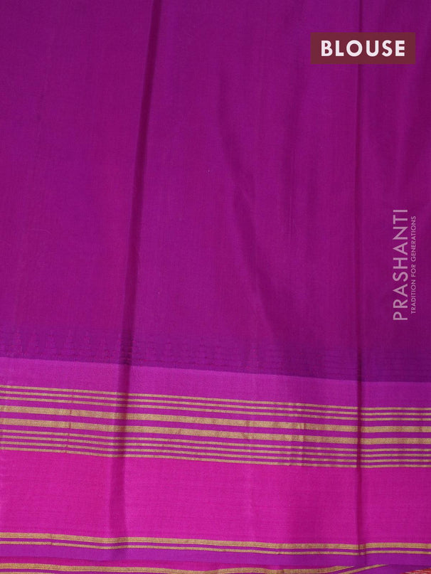 Kanjivaram silk saree green and orange with allover embroidery kasuti work and temple woven zari border - {{ collection.title }} by Prashanti Sarees