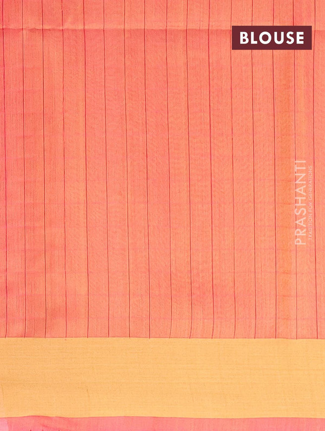 Kora silk cotton saree pink with allover stripe pattern and simple border - {{ collection.title }} by Prashanti Sarees